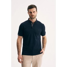 Silvano Erkek Yaka Içi Desenli Premium Slim Fit Polo Yaka Tişört