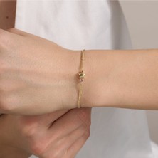 Gold Marley 14 Ayar Zarif Yıldız Figürlü Kadın Altın Bileklik