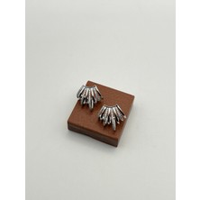 Badiva.co Çoklu Görünümlü Taşlı Suyolu Küpe Silver 2cm