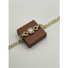 Badiva.co Xuping 14K Gold Baget Taşlı  Vip Bileklik (17+2)