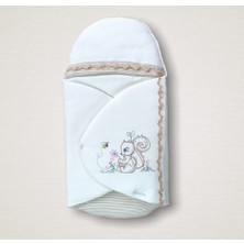 Urfakent Yenidoğan Minik Sincap Nakışlı Kundak Kız Bebek Battaniyesi