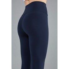 Meyou Bags Kadın Toparlayıcı Etkili Kahverengi Yüksek Bel Günlük ve Spor Parlak Tayt Pantolon