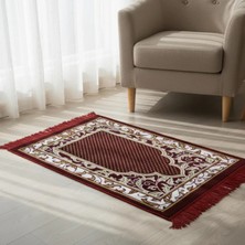 Etnik Home Kadife Dokulu Dokuma Seccade Yumuşak Yüzeyli %50 Pamuk %50 Polyester Dikdörtgen Şık Desenli Namazlık 70X100