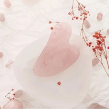 Zsykd Pembe Kuvars Gua Sha Yüz Masaj Taşı Doğaltaş Kalp Özellikleri ile Parlak Cilt İçin