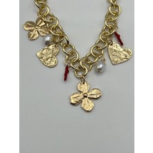 Badiva.co Zr Marka Kolye Mercan ve Kalp Charmlı 45+5cm