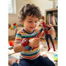 Farbu Oyuncak Örümcek Adam - Işıklı Figür ve Projeksiyonlu Kol Saatli Oyuncak Seti (20 cm)