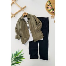 Miniğimin Cicileri Kolyeli Gömlekli 4 Lü Erkek Çocuk Takım - Yeşil