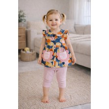 GMG Collection Baby Portakal Desenli Tayt Tişört 2'li Takım