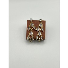 Badiva.co Yuvarlak Taşlı Abiye Salkım Küpe 5cm