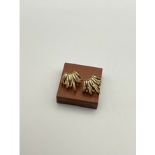 Badiva.co Çoklu Görünümlü Taşlı Küpe 14K Gold 2cm