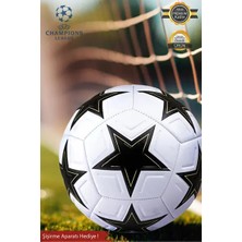 Montreal 2025 Orijinal Şampiyonlar Ligi Topu Halı Saha Çim Saha Beton Zemin Dikişli Yüksek Kalite Top Siyah ( 1 Adet )