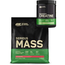 Optimum Nutrition Serious Mass Çilek Aromalı Gainer 5.45 kg Kreatin 317 G Kas Kütlesi Destek Seti