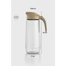 Renga Beluga 1500 ml Gravürlü Cam Sürahi 111021 Kahve