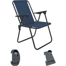 Moniev Litea Kamp Sandalyesi Katlanır Piknik Sandalye ve Bardaklık Lacivert