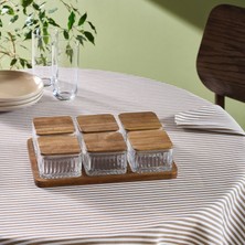 Karaca Mova Akasya 6'lı Ahşap Vakumlu Kapak Tepsili Kahvaltılık