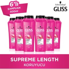 Gliss Supreme Length Besleyici Şampuan 500 Ml X 6 Tüm Saçlar İçin Koruyucu Etki