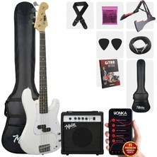 Midex CBG-460WH 46 inç 4/4 Yetişkin Amfili Bas Gitar Seti White