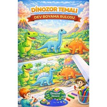 Haydi Dekor 🦖📜 Dinozorlar Çağı Boyama Şeridi – Sevimli Dinozorları Boyuyorum | 5 Metre Uzunluğunda Çocuk Aktivite & Boyama Rulosu 🌿