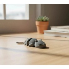 OEM EMR3D Tasarım Esnek Hareketli Sevimli Su Aygırı Anahtarlık