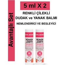 Heaven On Earth  Doğal Strawberry Lip & Cheek Balm Nemlendirici Besleyici Renkli ve Çilekli Dudak ve Yanak Balmı- 2li Ekonomik Paket