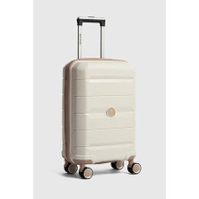 MÇS Üçlü Polipropilen Valiz Seti V305 Kemik Şampanya 4 Tekerlekli Su Geçirmez Teflon Kumaş