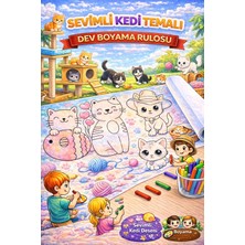 Haydi Dekor Sevimli Kedileri Boyuyorum Eğleniyorum Dev Boyama Rulosu 5mt