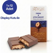 Brownies Food & Co. Signature Serisi Fındık & Çıtır Kadayıf Dolgulu Sütlü Çikolata 1X12 Adet 100 gr