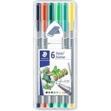 Staedtler Triplus 6'lı 0.3mm Üçgen Fineliner Dino Kalem Seti / Sb