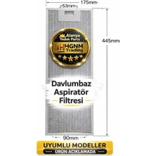 Hgnm E-Trading Davlumbaz Metal Yağ Filtresi 445x175 mm – Bosch 00352813 Uyumlu Alüminyum Filtre | Yıkanabilir Mutfak Aspiratör Filtre Teli