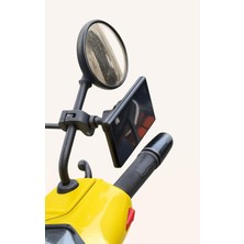 Data Store Vespa, Cappuccino, Lambretta, Modelleri ile Uyumlu ile Uyumlu Telefon Tutucu – Ayna Demirine ve Gidona Takılabilir, 360° Döner | QL10