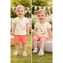 GMG Collection Baby Polo Yaka Kedi Desenli Şort Tişört 2'li Takım