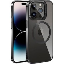 Data Store Zore Ile Uyumlu 14 Pro Kılıf Şarj Özellikli Standlı Klon Kapak Siyah