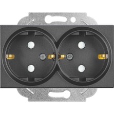 Data Store / Füme Ikili Topraklı Priz Çarpma Karşıtı Mekanizma ve Düğme/kapak Vakumlu Paket