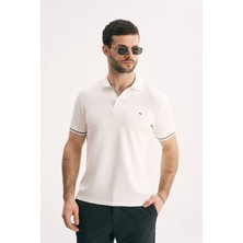 Silvano Erkek Slim Fit Çizgi Detaylı Polo Yaka Kısa Kollu Pike Tişört