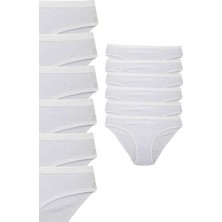 635 Tutku Kadın Suyolu Bikini 12LI Paket Beyaz