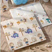 Elfobaby Little Friends - Katlanabilir - Extra Large - Çift Yönlü - Oyun Halısı ve Matı 150X180X1 (Taşıma Çantası Hediyeli)