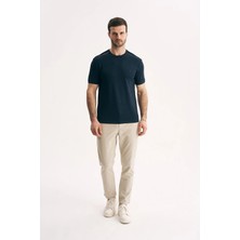 Silvano Erkek Bisiklet Yaka Omuz Şerit Detaylı Regular Fit Kısa Kollu Tişört