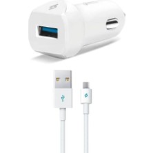 Data Store Speedcharger Qc 3.0 Type-C 120CM Kablolu Araç Şarj Aleti - Beyaz (2CKQC01C)