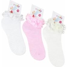 Yetiş Çorap Yetiş Kız Çocuk Klima Dantelli Patik 12LI