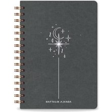 Data Store 2026 Spiralli A5 Haftalık Ajanda – Kir ve Suya Dayanıklı Sert Kapak - Füme