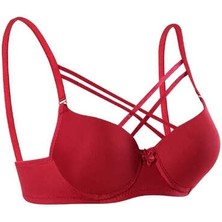 1110 Ebru Silikonlu Mikro Tulumlu Çapraz Desteksiz Sütyen 6lı Paket Bordo