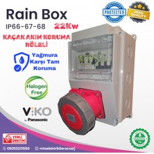 MTSevcharger 22 Kw İP66 Vı Ko Trifaze 5X32 Kaçak Akım Roleli Halogen Free Taşınabilir Elektrikli Araç Şarj Cihazı Kombinasyon Kutusu Yağmura Yangına Dayanıklı 22KW  Pano