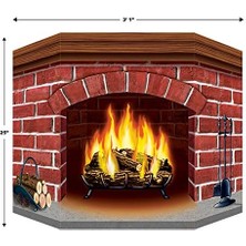 Data Store 1-Pack Brick Şömine Için Stand-Up Parti Dekorasyon, 3-Ayaklar 1-Inç – 25-Inç