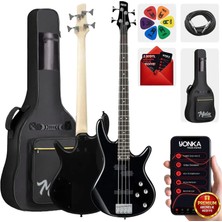 Midex MBG-400BK Üst Segment Profesyonel Bas Gitar 4 Telli (Softcase Gigbag ve kablo Dahil)