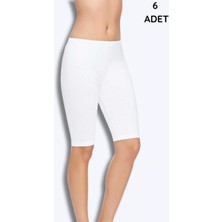 Tutku Elit 2103 Elit Kadın Kısa Tayt Modal 6lı Paket Beyaz