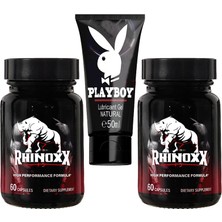 Rhinoxx: 2 Adet Erkeklere Özel Sırrı 30LU Formül + Playboy 50 ml Kayganlaştırıcıkrem