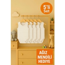 5'li %100 Pamuk Bisiklet Yaka Çıtçıtlı Body Zıbın Atlet Yenidoğan Hastane Çıkışı Kız Erkek Bebek