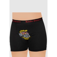 Sedef Yıldızı 1089 Sedef Çocuk Elastan Boxer 12LI Paket Siyah