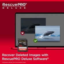 Data Store 32GB Extreme Pro Rescuepro Deluxe Sdhc+Kart, 100MB/S'YE Kadar, Uhs-I, Sınıf 10, U3, V30