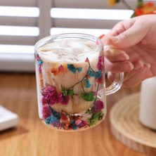 Data Store 300ML Çift Cidarlı Çiçekli Kupa – Dayanıklı Çift Katmanlı Cam Çay & Kahve Kupası | Şık ve Ergonomik Tasarım